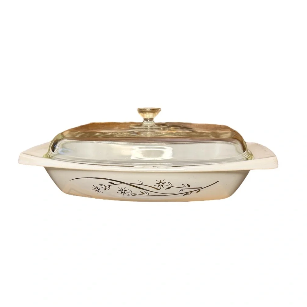 Vintage Pyrex Golden Honeysuckle Casserole Dish